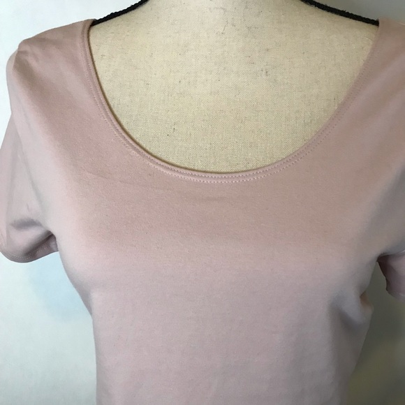 Topshop NWOT Crop Top Short Sleeve Blush Size 12 - Picture 2 of 7